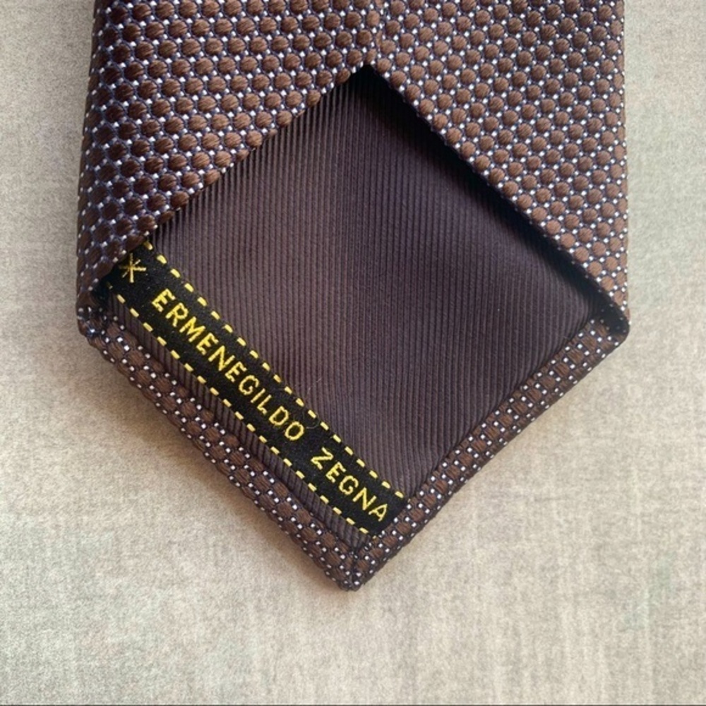 Ermenegildo Zegna Recent Brown Silk Tie